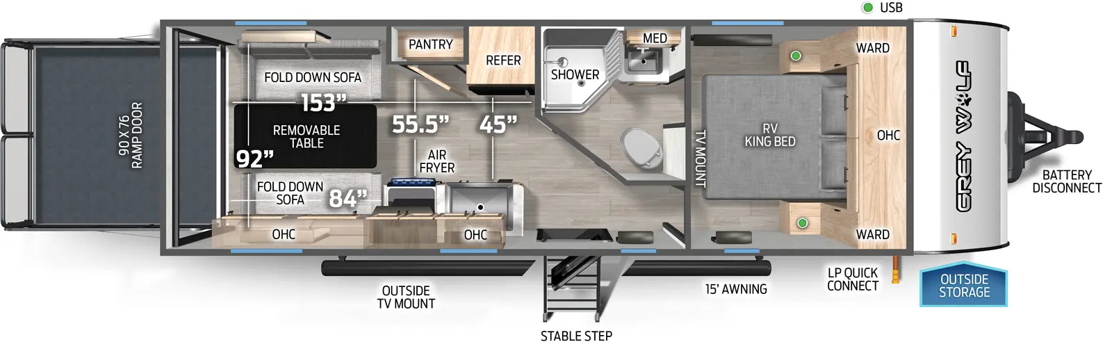 Cherokee 22RRBL Floorplan